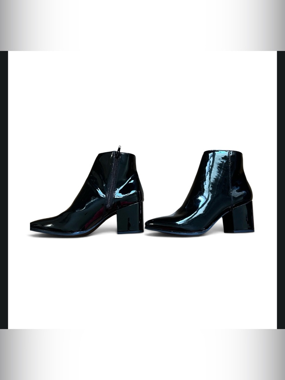 Aldo Black Patent Ankle Booties with Block Heel size 8.5 *NEW*